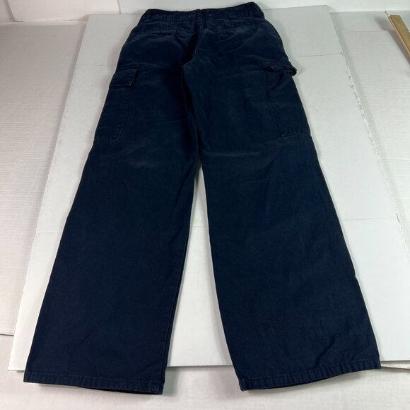 Zara Pants Women's 29x29* High Rise Wide Leg Dark Blue Faded Cargos Tag 4 - Picture 9 of 16